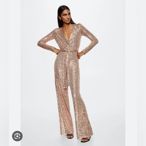 Mango Gold Sequined Jumpsuit